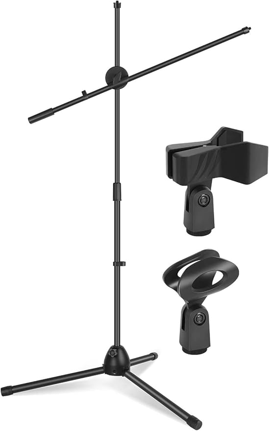 Dual Microphone Stand – Black