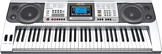Mike Music MK-810 Electronic Keyboard – 61 Keys (Silver / Black)